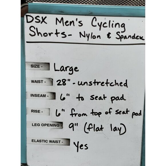 DSX Men's Technical Cycling Shorts L 80% Nylon 20% Spandex Black - Picture 8 of 8